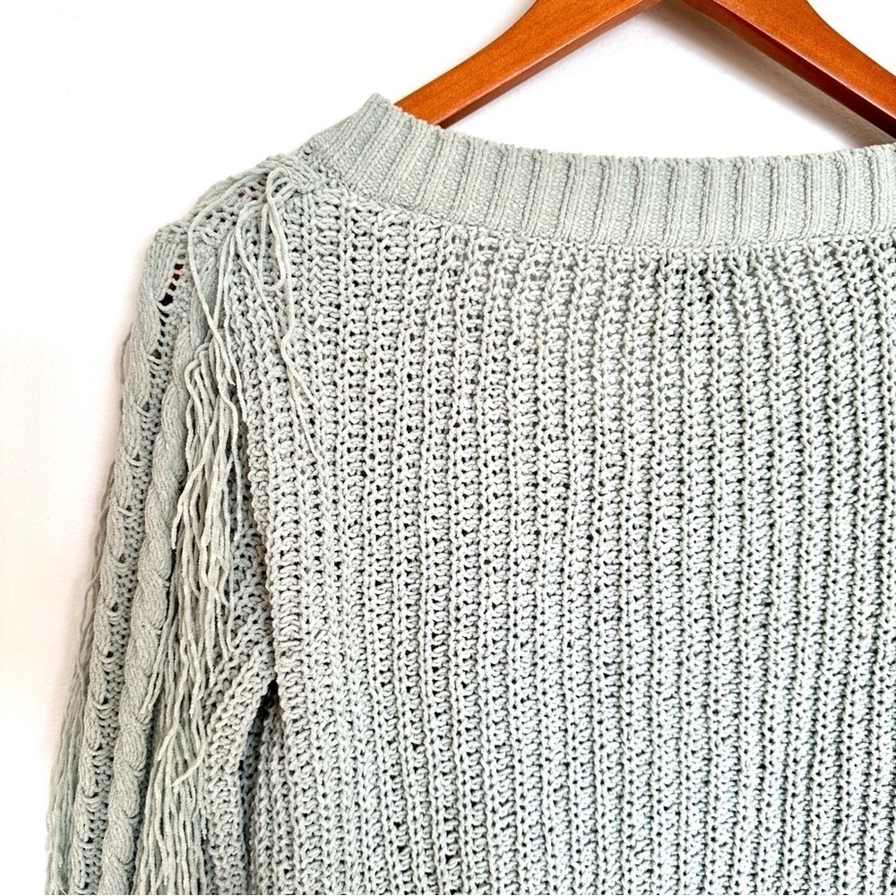Rue21 Fringed Sage Green Cropped Sweater Size XS - Picture 9 of 10